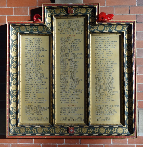 War Memorial, St John's Church, Bollington