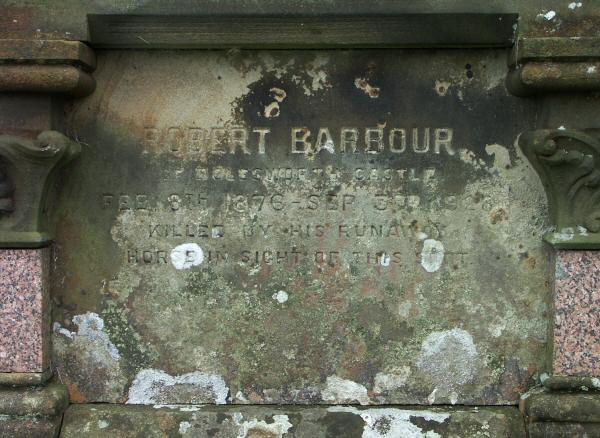 Memorial to Robert Barbour of Bolesworth, 1926.