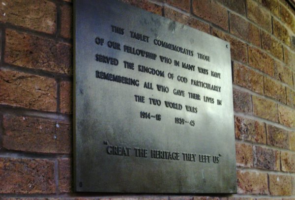 War Memorial, Cheadle Hulme Methodist.