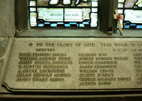 War Memorial, St Peter's Church, Chester.