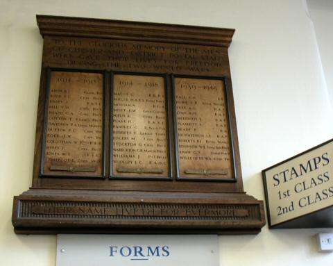 War Memorial, Post Office, Chester.