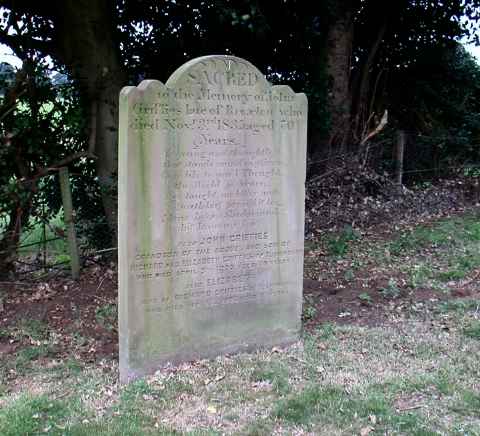 John Griffies's Grave, Tushingham, Cheshire.
