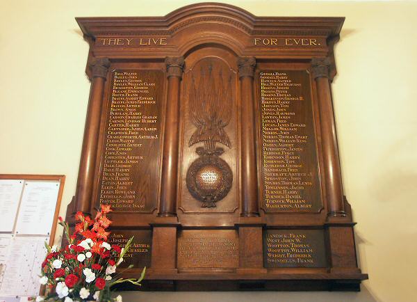 War Memorial, St Peter's Church, Congleton, Cheshire.