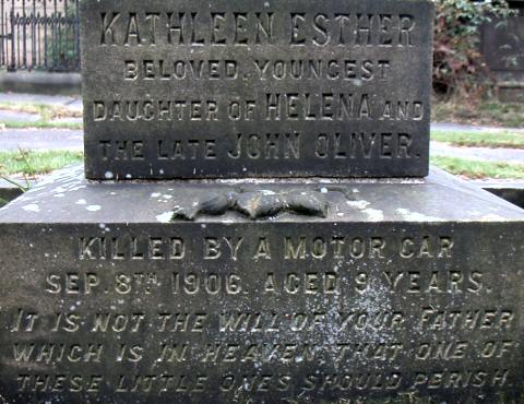 Kathleen Esther Oliver's grave, Dukinfield Old Chapel, Cheshire.