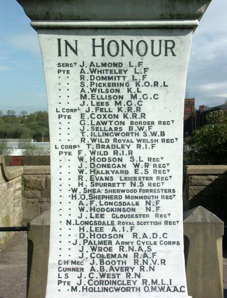 War Memorial, Park Road, Dukinfield, Cheshire.