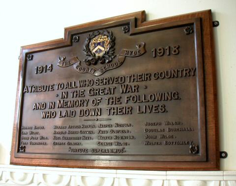 War Memorial, County School, Hyde, Cheshire.