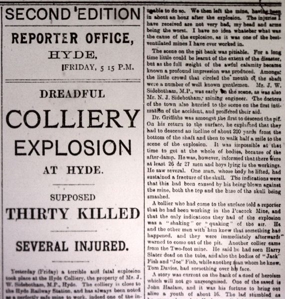 Hyde Colliery Explosion, 1889.
