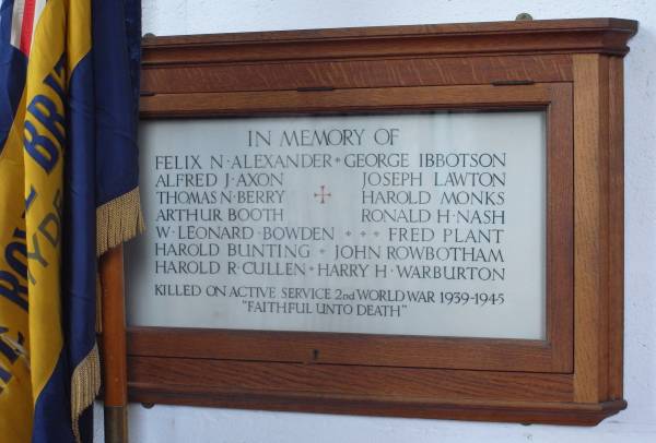 War Memorial, St George's Church, Hyde, Cheshire.
