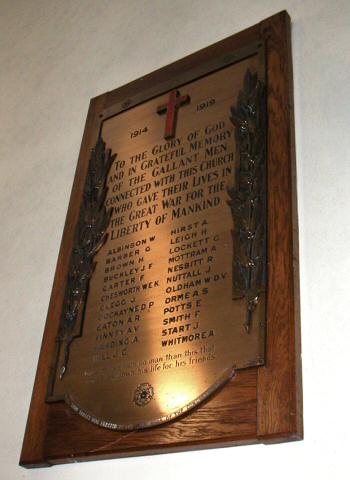 War Memorial, Christ Church, Macclesfield, Cheshire.
