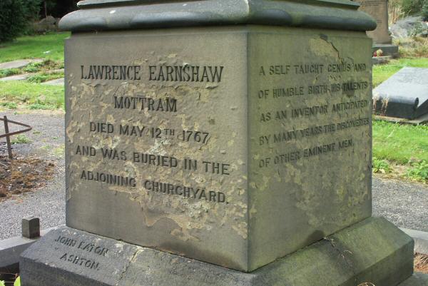 Memorial to Lawrence Earnshaw, Mottram-in-Longdendale.