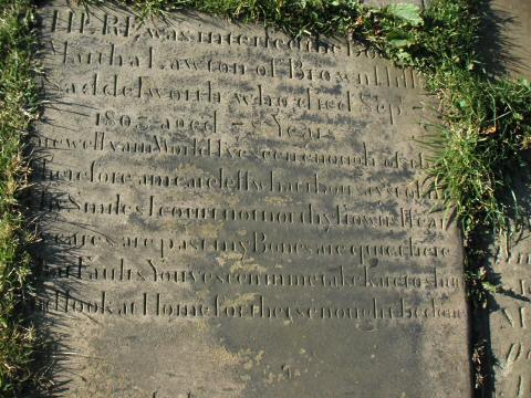 Martha Lawton's Grave, Mottram-in-Longdendale, Cheshire.
