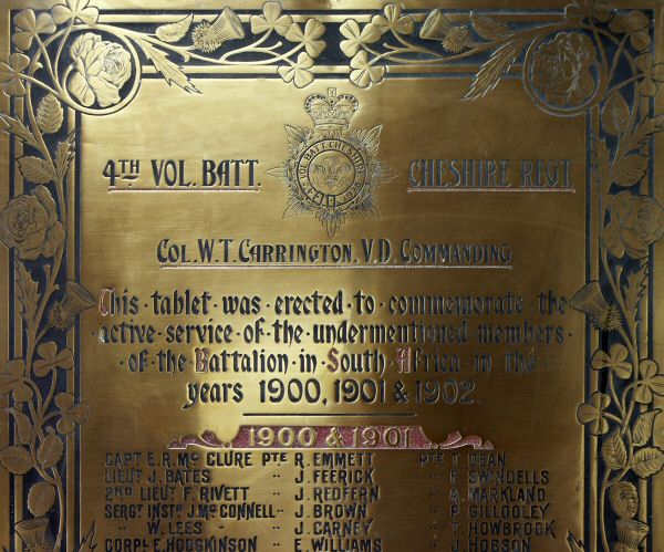 Boer War Roll of Honour, Stockport.