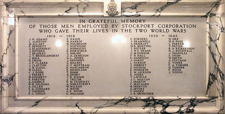 War Memorial, Stockport Corporation Employees.