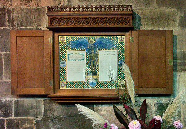 WW1 War Memorial & Roll of Honour, St Mary's Church, Astbury, Cheshire.