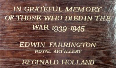 War Memorial, St Barthomley, Cheshire.