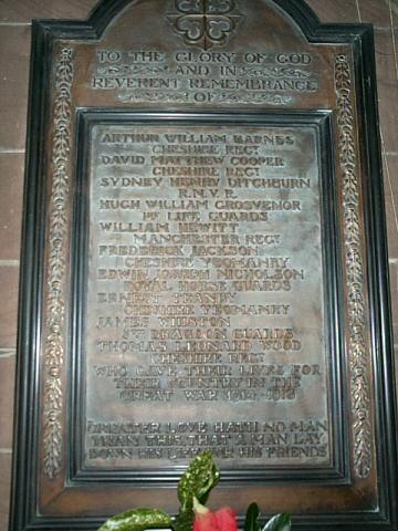 War Memorial, Eccleston, Cheshire.