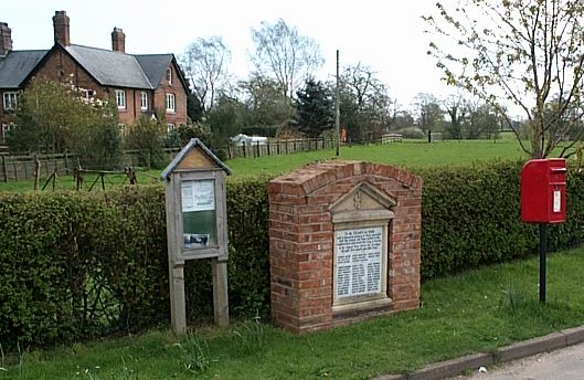 War Memorial, Haughton & Spurstow, Cheshire.