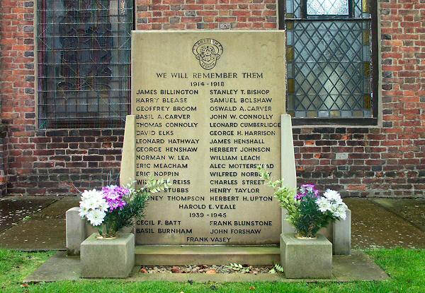 War Memorial, Holmes Chapel, Cheshire.