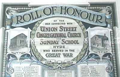 Roll of Honour, Congregational Church, Hyde, Cheshire.