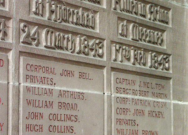 Memorial, India 1843, Chester Cathedral, Cheshire.