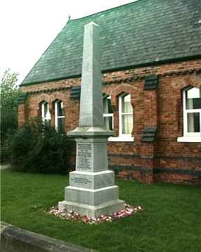 War Memorial, Methodist Church, Lostock Green, Cheshire.