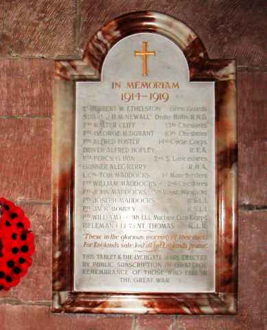 War Memorial, Marbury, Cheshire.