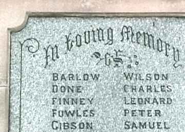 War Memorial, URC, Over, Cheshire.