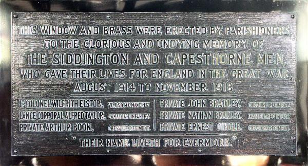 War Memorial, Siddington, Cheshire.