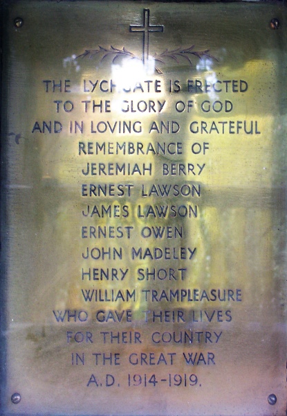 WW1 War Memorial, Whitley, Cheshire.