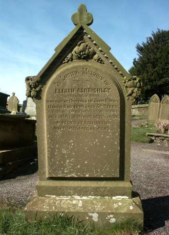CORBISHLEY family headstone, St Michael's Church, Wincle, Cheshire.