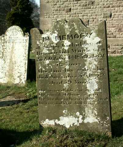 CORBISHLEY family headstone, St Michael's Church, Wincle, Cheshire.