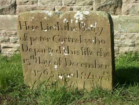 Peter COTTREL's headstone, St Michael's Church, Wincle, Cheshire.