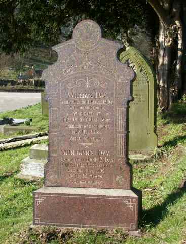 DAY family headstone, St Michael's Church, Wincle, Cheshire.